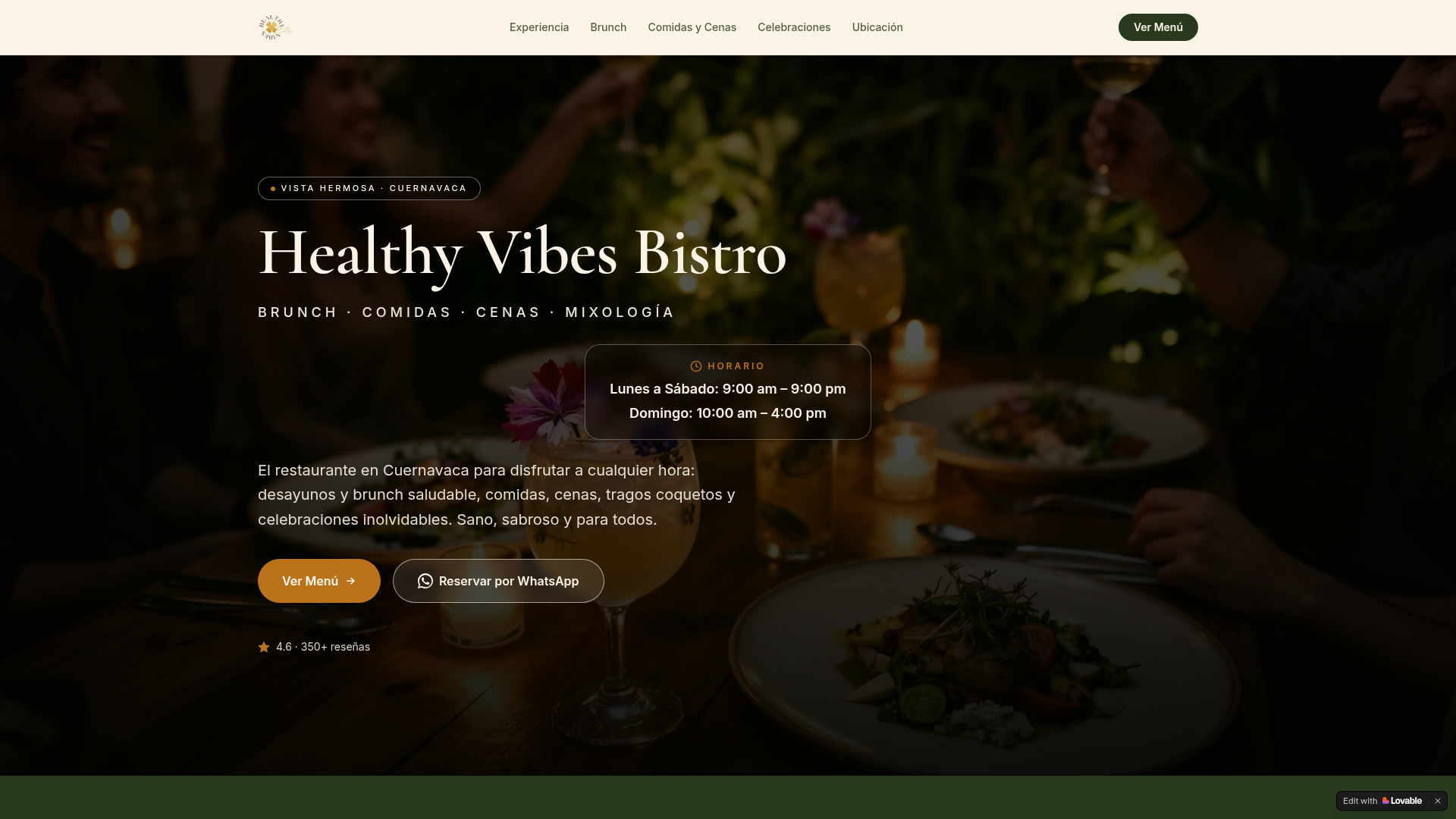 Captura de Healthy Vibes Bistro